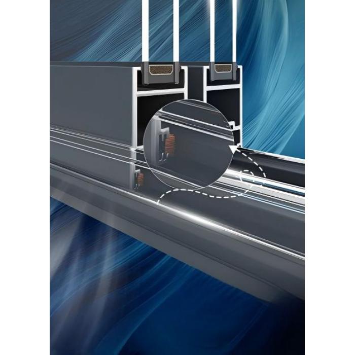 Resistência panorâmico do vento forte da porta de vidro deslizante