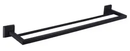 Matte Black Wall Mounted Double Towel Rail