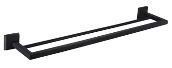 Matte Black Wall Mounted Double Towel Rail