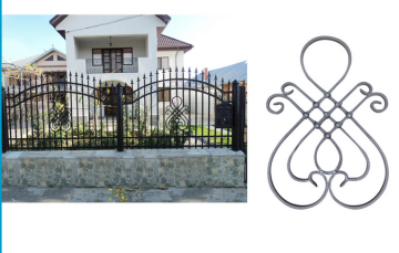 Pagar besi panel pagar hitam 50 "Ketinggian