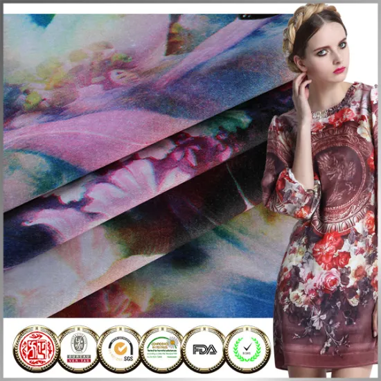 Hot Selling Printing 100% polyester satin fabric