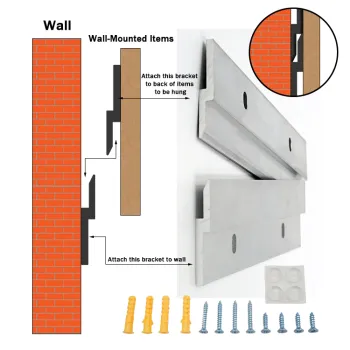 LENWA ALUMINIUM 6 inch Picture Hanger - Interlocking Metal Aluminum French Cleat Frame System