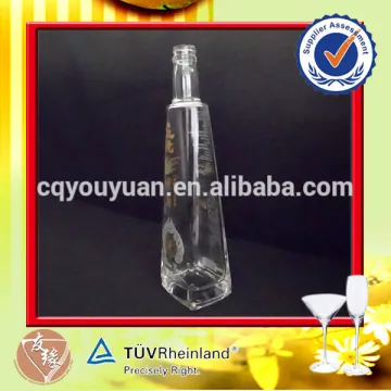 Beautiful designed decal glass alcoholic small wine bottle
