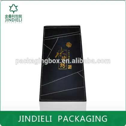 Black leather trapezoid white spirit packaging box