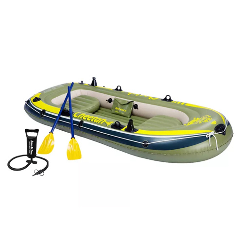 Kapal rakit inflatable nyetel nganggo pompa lan oars