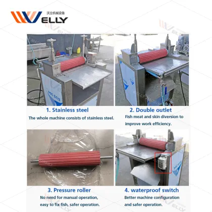 Welly Machinery Commercial Desktop Fish Skin Peeler - Herring, Barracuda, Catfish Fillet Skinning Machine