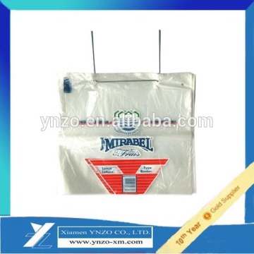 Food grade clear plastic wicket bag with paper card