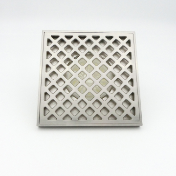 Chrome Bathroom Drainer Shower Floor Drain - RUSTPROOF Square Brass Chrome Plated BGL-1065-AB 4 Inch