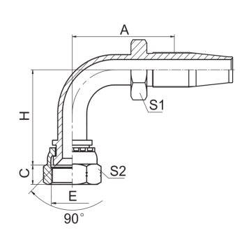 90 SAE weibliche 90 Kegelsitzhydraulikarmaturen