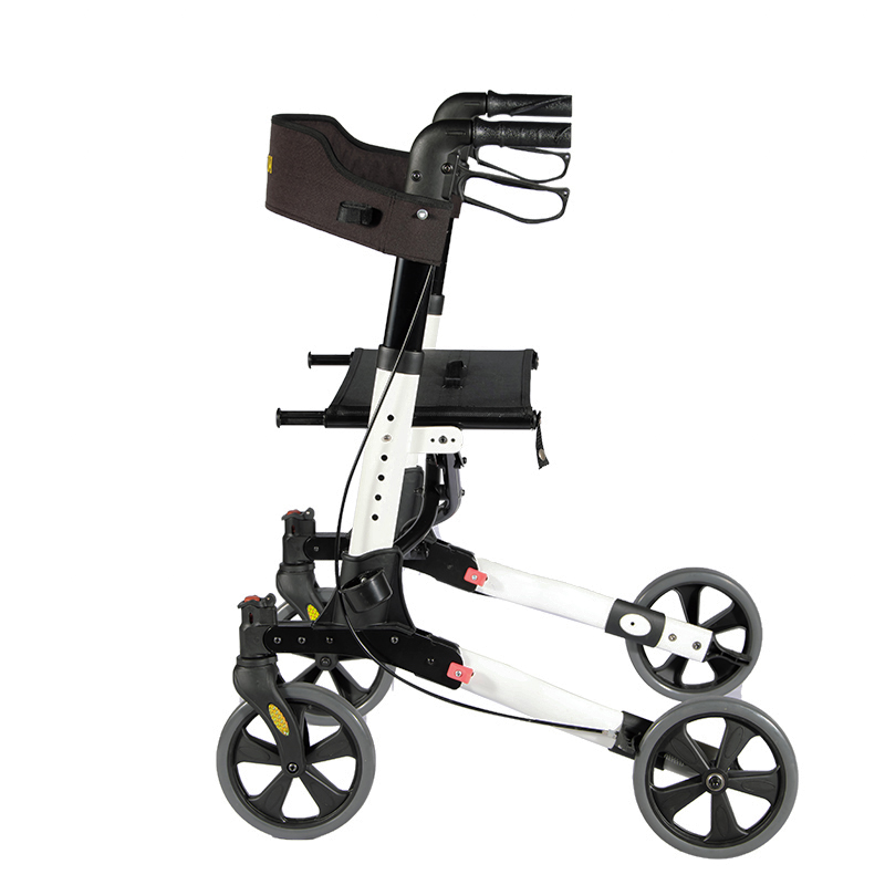 Europeisk stilfällbar funktionshindrad aluminium Rollator Ralker med säte för äldre TRA01B