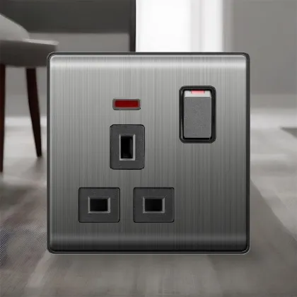 Double 2 Pin Socket 4 Hole Electrical Wall Switch Sockets