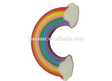 rainbow style multicolor kids gift promotional rubber eraser