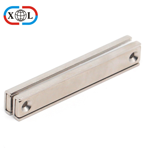 Rectangular Neodymium Magnet with Steel Channel