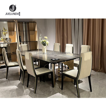 Nieuwste Design Home Custom Oak Eetting Table Set - 12 &amp; 16 zits onregelmatige vorm houten tafels