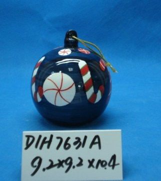 Round Ceramic Hanging Ball for Christmas Tree Decoration