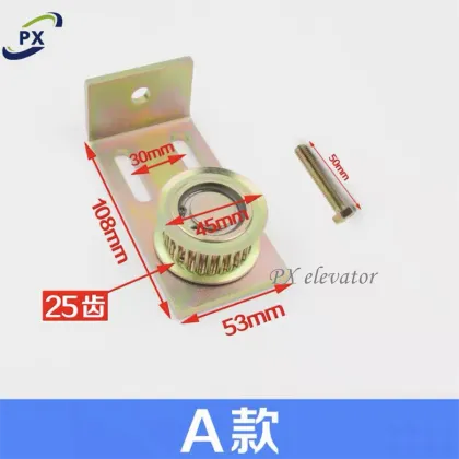 Hitachi Elevator Door Machine Pulley Assembly - Synchronous Driven Pulley Bracket and Door Roller Device