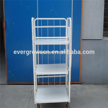 Three sides High mobility save manpower foldable simple operation metal transportation trolley