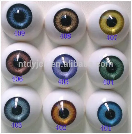 Doll accessories colourful plastic eyes in round ball half-round and oval