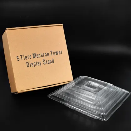 Hot Sale OEM Bakery Storage Box Plastic Cake Macaron Display Stand