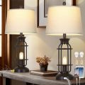 Industrial USB-C Outlet Bedside Lamps Set 2