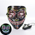 Máscara LED de payaso aterrador EL Wire multicolor