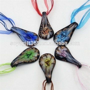 3D Flower Lampwork Glass Ombre Flowers Pendant For Necklace Diy