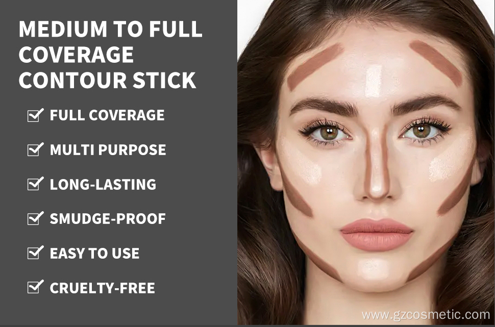 Wholesale Face Cream Contour Stick Private Label Make up Foundation Black Makeup Stick Face Highlighter Creamy Contouring Stick