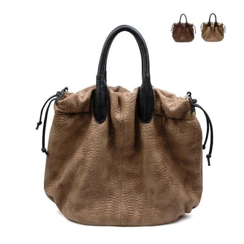 Brown Leather Animal Print Handbags Large For Traveling , Zipper Closure Bags