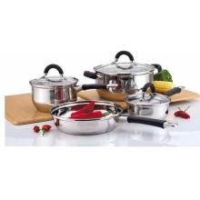 7-Piece Stainless Steel Cookware Sets with Glass Lid