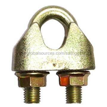 DIN1142 Wire Rope Clip, Yellow/Zinc Plating, U-bolt and Screw, Cast Iron Body, Carbon Steel U-bolt