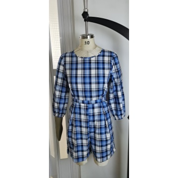 Custom Cotton Checked Women's Jumpsuit