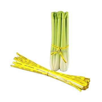 Branded Waterproof Paper Twists for Vegetable Binding - 8" x 7/16