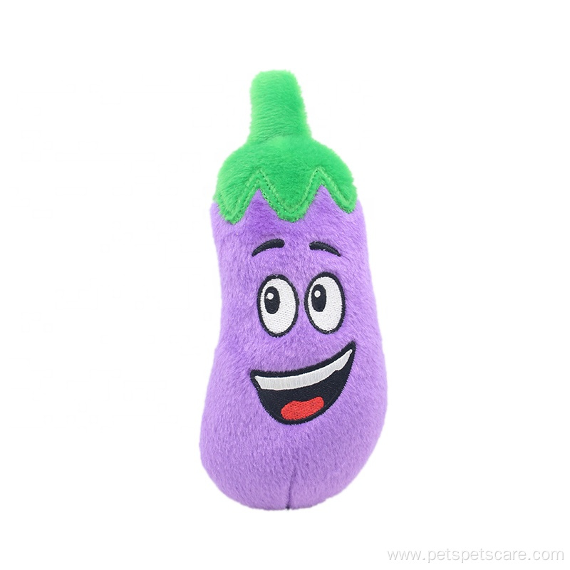 Cartoon Eggplant Animal Playing Plush Dog Toy