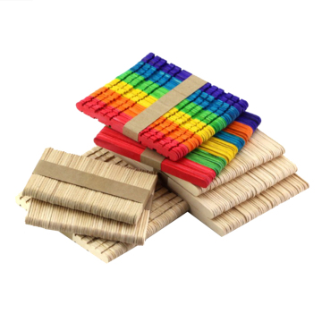Colorful Montessori Toys: Wooden Craft Sticks for Kids' Color Cognition and Building Skills