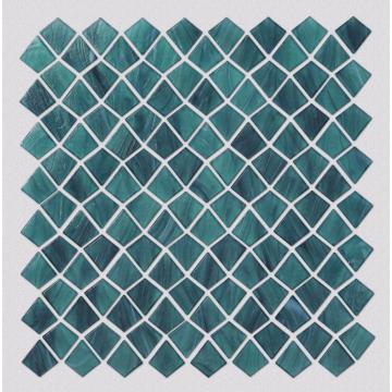 Malachite Green Quadrilateral Kite Shape Glass Mosaic