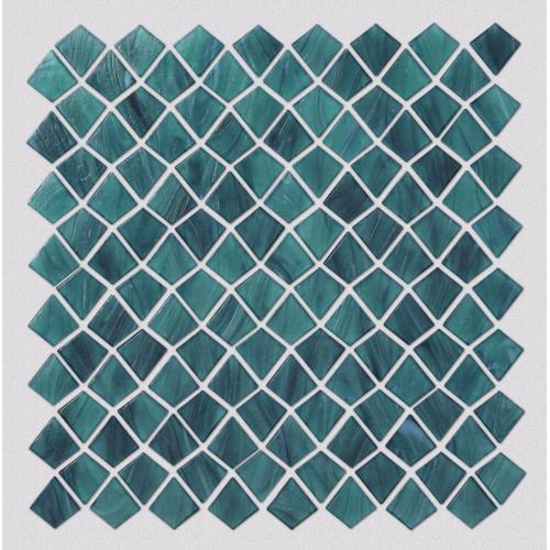 Malachite Green Quadrilateral Kite Shape Glass Mosaic