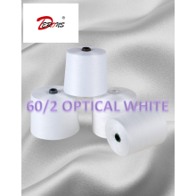 100% 폴리에스터 원사 60/2 OPTICAL WHITE