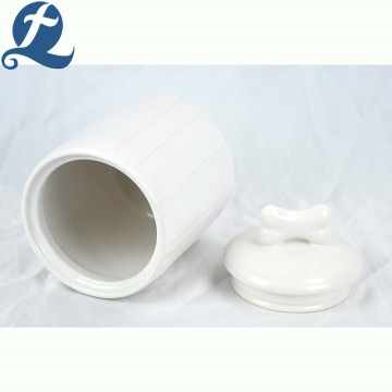 Hot Sale Stripes Factory Price Food Ceramic Jar