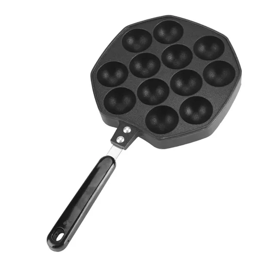 Non-Stick Takoyaki Pan: 12 Cavities Aluminum Grill Plate for Octopus Ball and Pancake Making