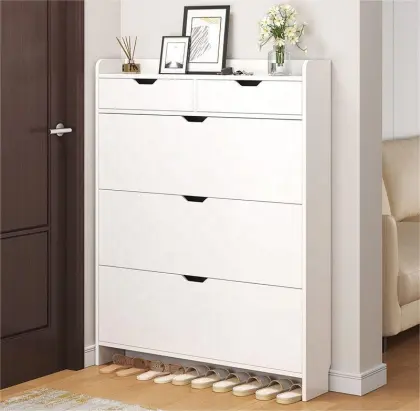 Ultra-Thin Shoe Cabinet: A Simple Wooden Entry Door Solution for Porch Partition