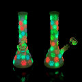 Pink Cat Claw Night Glow Glass Water Pipe