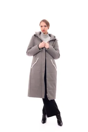 women's coat Women's extra long slanted pocket coat