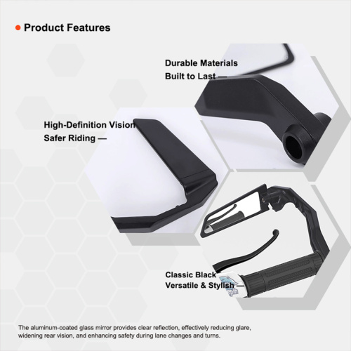 Espejo lateral retrovisor ajustable duradero para motocicleta