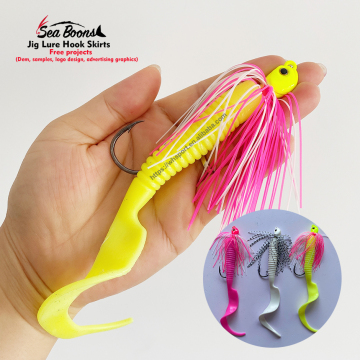 OEM 1.2oz 150mm Bearded Bait Fishing Lure Mold Soft Plastic Buzzbait with Mixed Lead Head