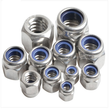 201 Stainless Steel Self-Locking Nut with Nylon Rubber Ring and Hexagonal Nylon Nut