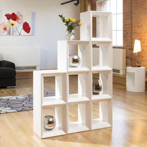 White Bookself White finish open back vertical type wood bookcases Factory