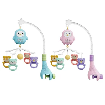 Custom Baby Musical Hanging Rattle Toys Mobile - Infant Bed Bell Toy with Cartoon Plastic Rattle and Teether