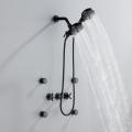 Black Brass Bath Rainfall Shower Sets