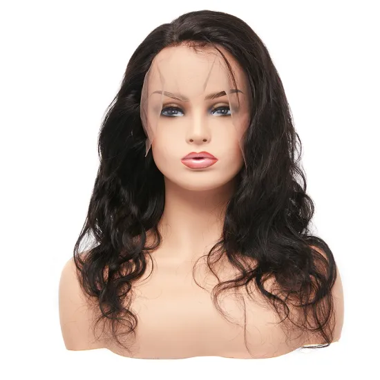 Natural Color All Hand Tied Body Wave Virgin Cambodian Remy Hair Full Lace Wig With Natural Hairline
