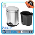 Oval Shape Metal Dustbin with PP Bucket